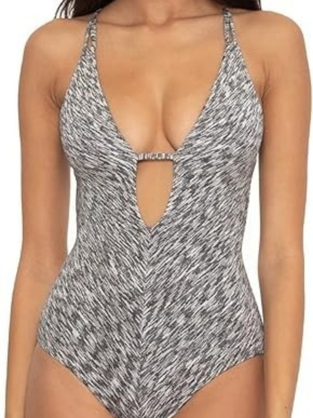 BECCA by Rebecca Women's Virtue Sundance Elizabeth Plunge One-Piece SMALL